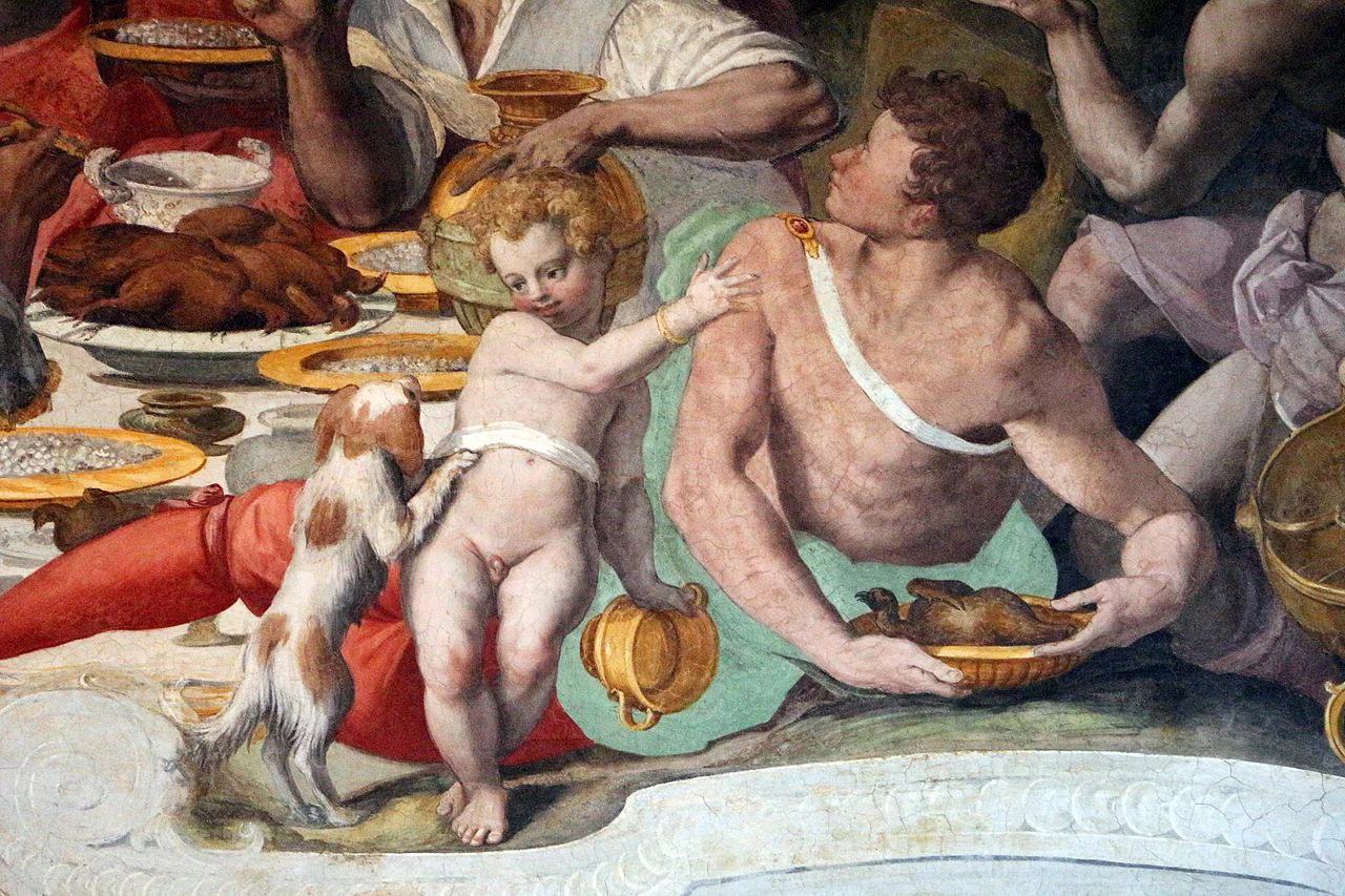 84-Le storie di Mosé. La caduta della manna - Refettorio di Santa Maria Novella, Firenze - dettaglio